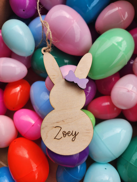 Bunny With Bow Easter Tag