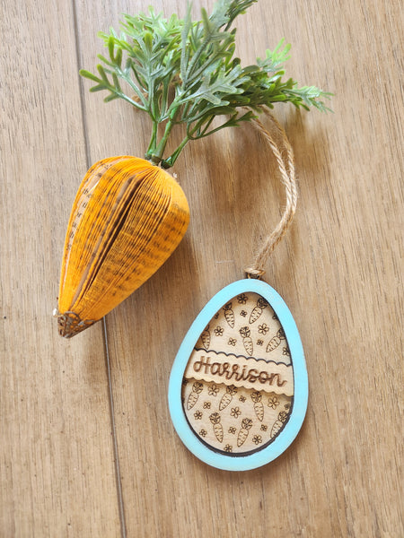 Egg Striped Scallop Easter Tag