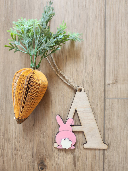 Initial with Bunny Easter Tag