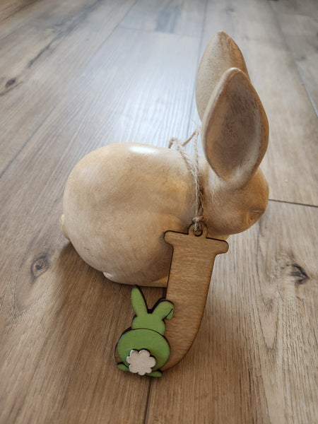 Initial with Bunny Easter Tag