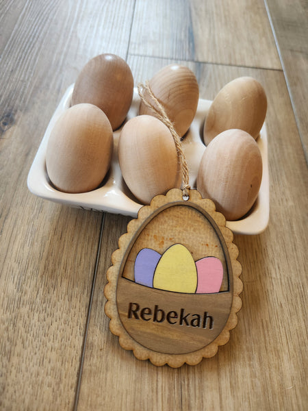 Eggs In Basket Easter Tag