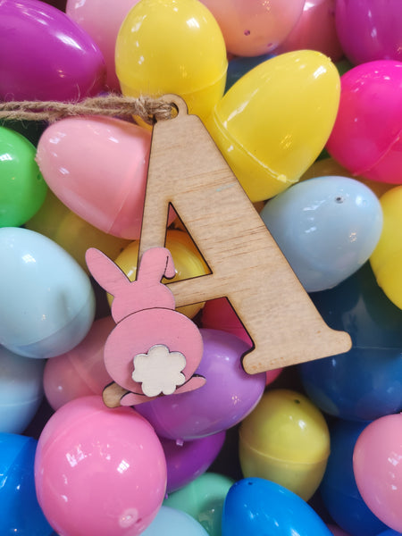 Initial with Bunny Easter Tag