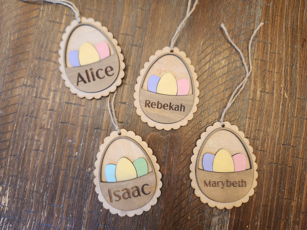 Eggs In Basket Easter Tag
