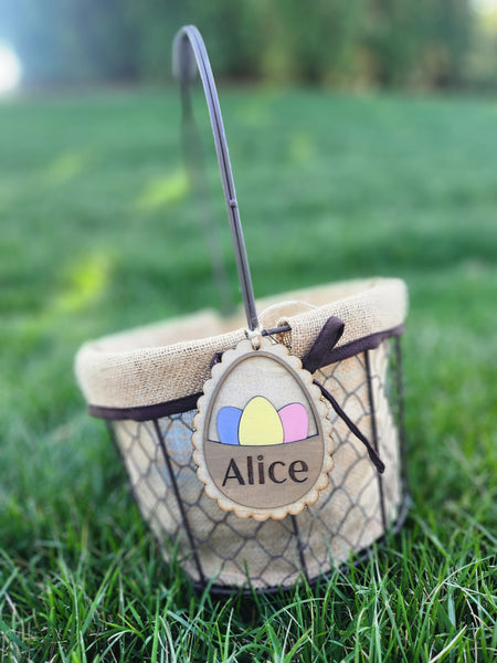 Eggs In Basket Easter Tag