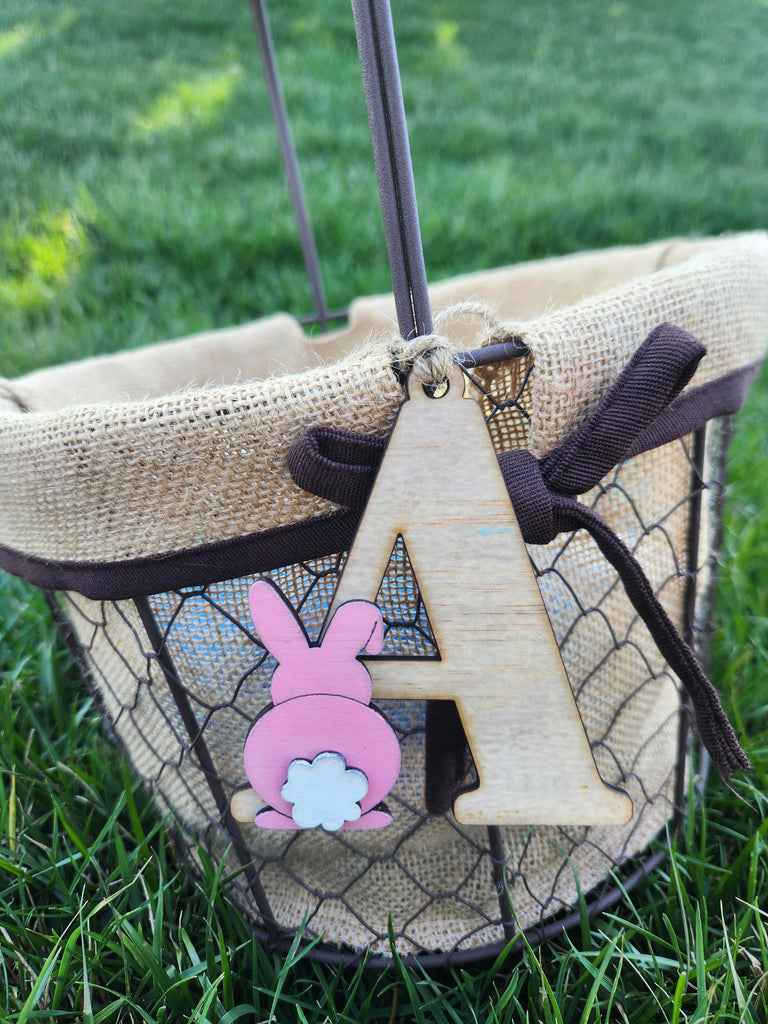 Initial with Bunny Easter Tag