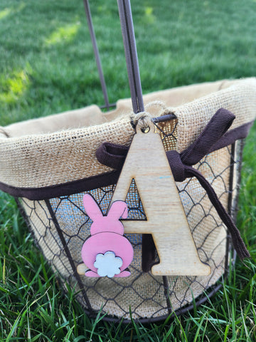 Initial with Bunny Easter Tag