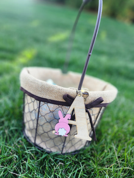 Initial with Bunny Easter Tag