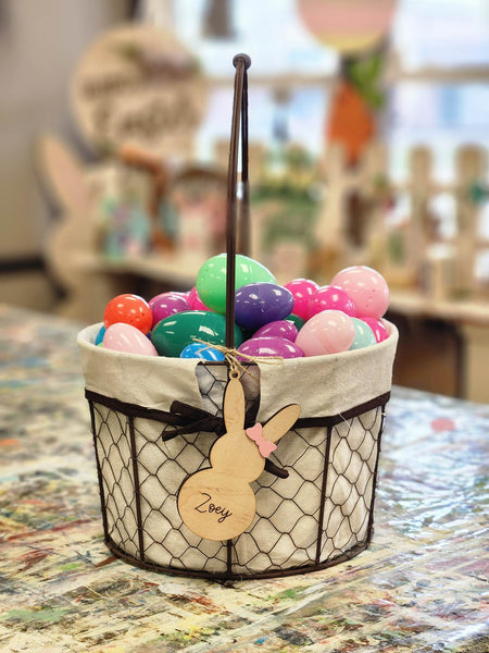 Bunny With Bow Easter Tag