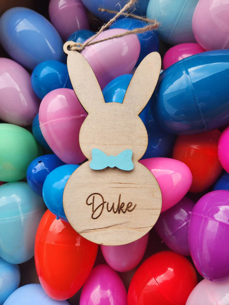 Bunny With Bow Easter Tag
