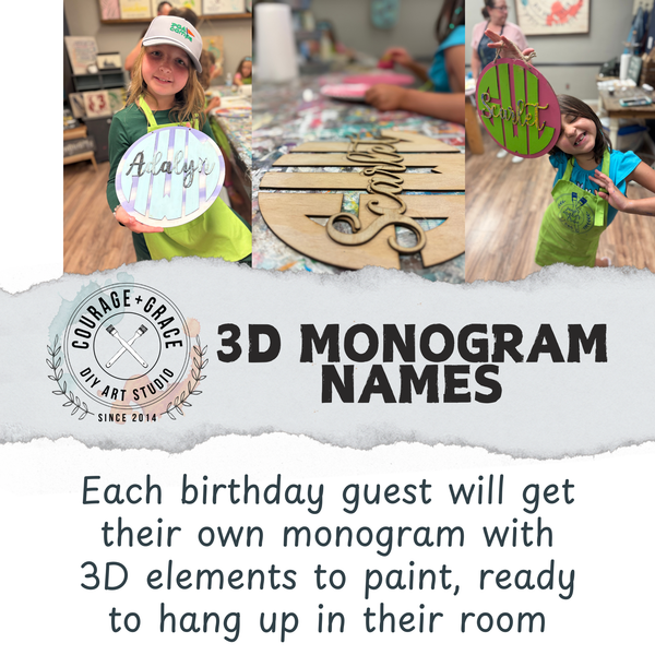 3/21 Tess's Birthday Party 3-D Monogram Signs